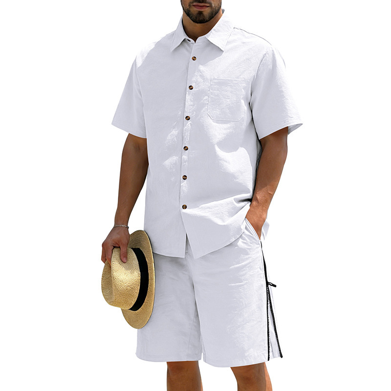 Men's Casual Cotton Linen 2 Pi - Short Linen Drawstring 리뷰 및 가격