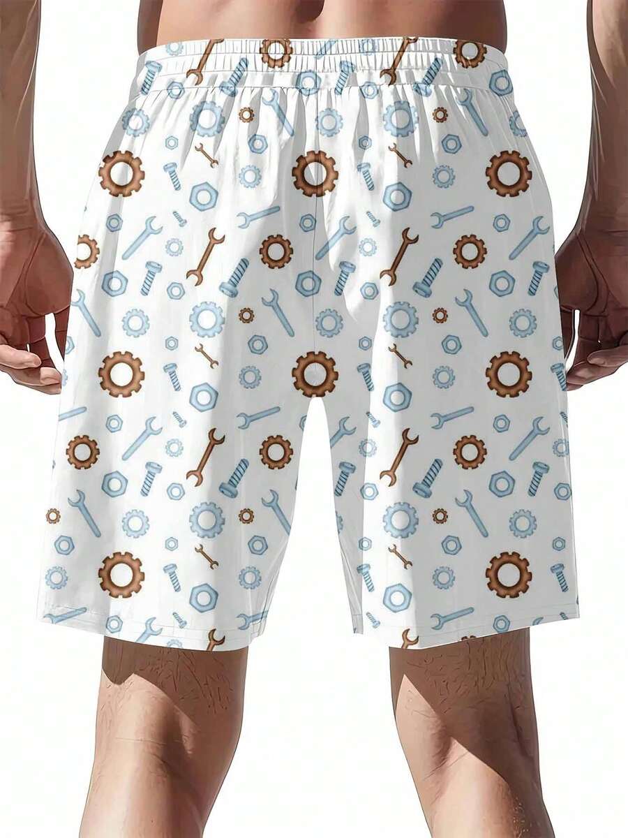 Mechanical Tools Pattern Swim  - Swim Trunk Quick Dry 리뷰 및 가격
