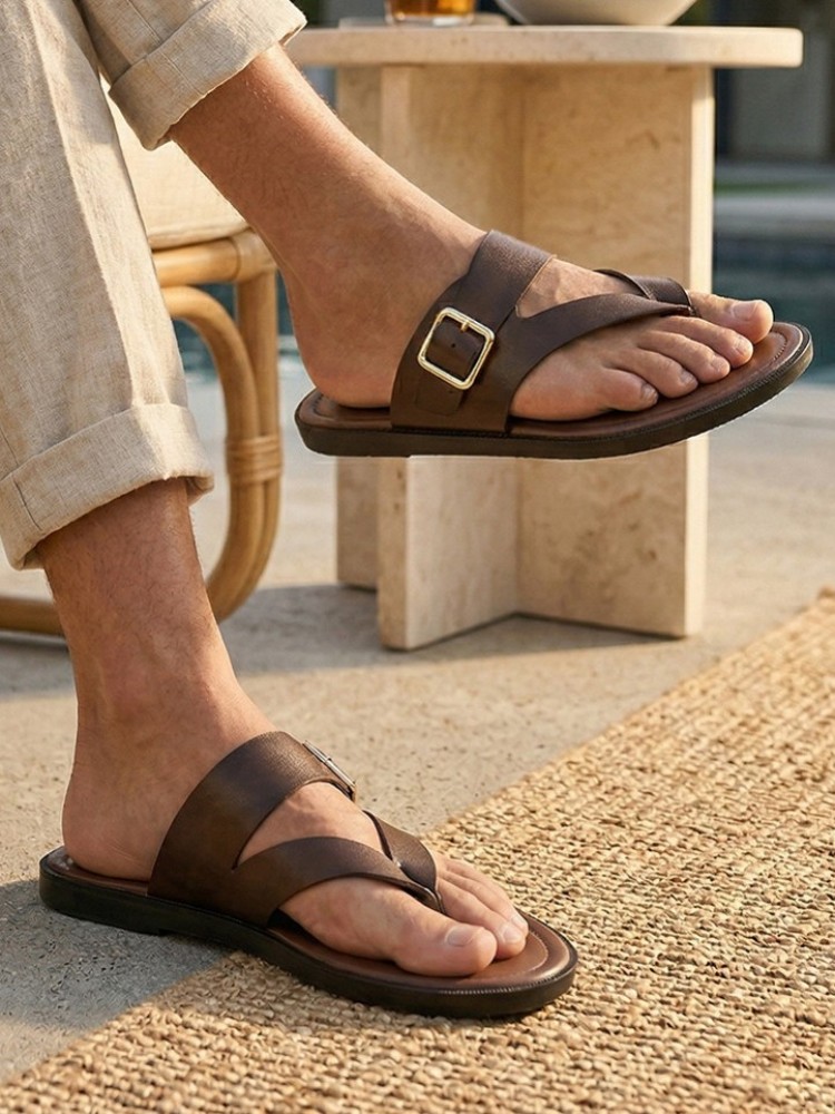Outside Summer Mens Flat Shoes - Flip Flop Leather Men 리뷰 및 가격