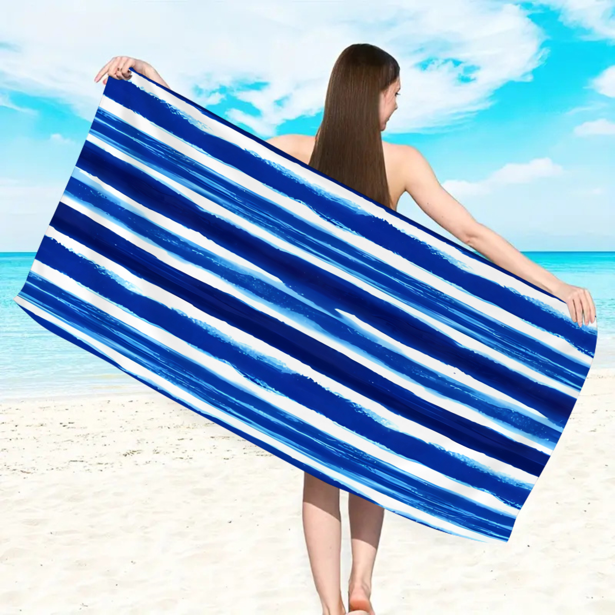 1pc fashionable colorful strip - Beach Towel Large 리뷰 및 가격