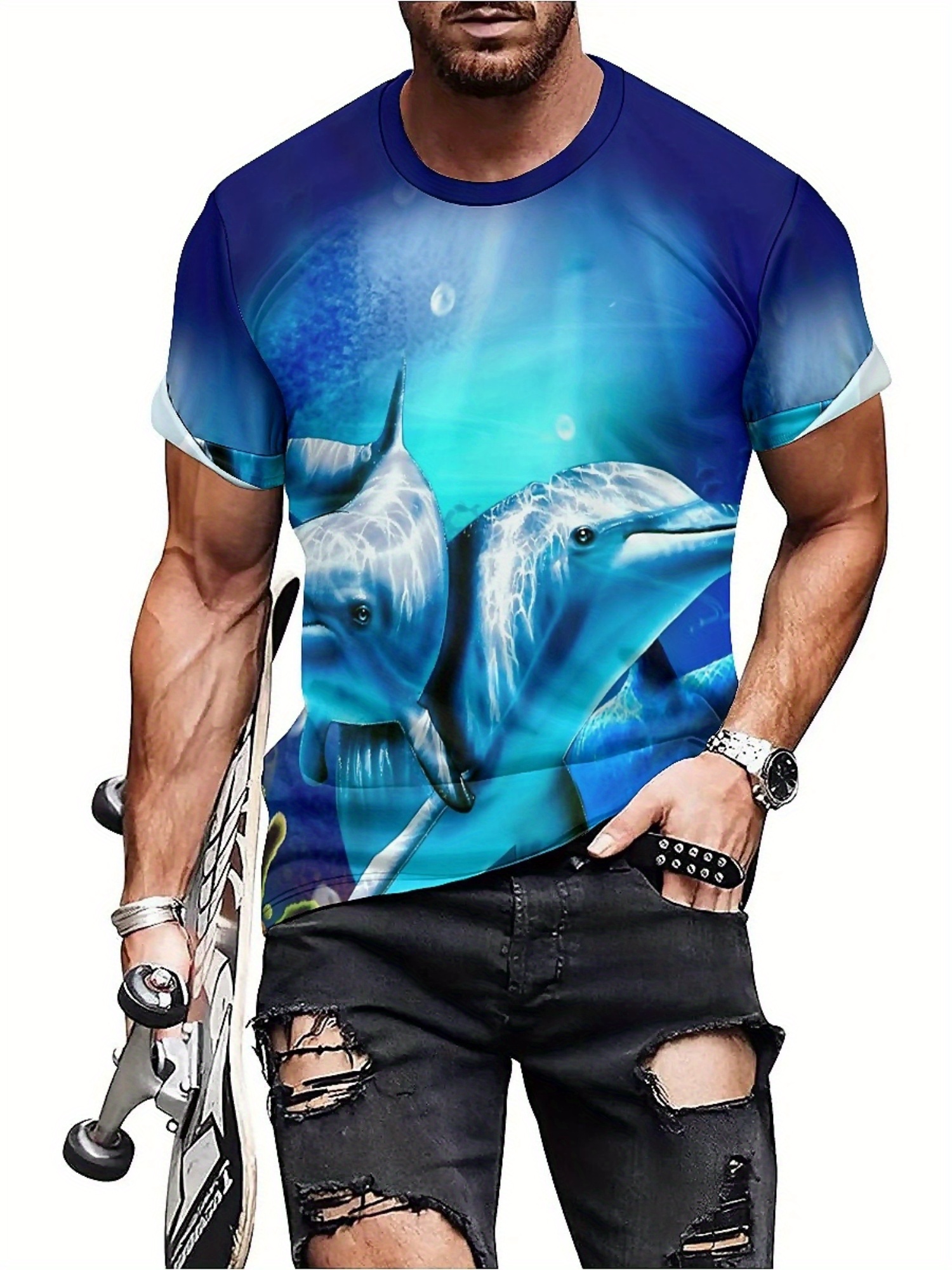 Men'S Ocean Animal Dolphin Pri - Tee Graphic Print 리뷰 및 가격