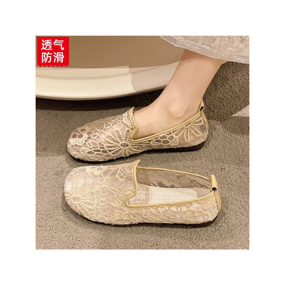 Chic Lace Mesh Hollow Out Espa - Espadrille Slip On 리뷰 및 가격