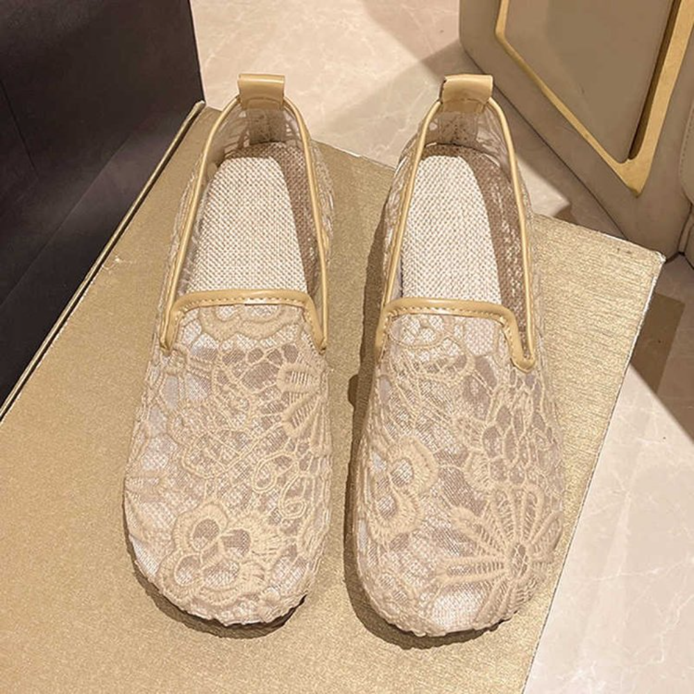 Chic Lace Mesh Hollow Out Espa - Espadrille Slip On 리뷰 및 가격
