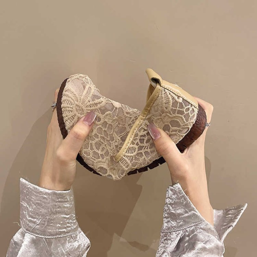 Chic Lace Mesh Hollow Out Espa - Espadrille Slip On 리뷰 및 가격