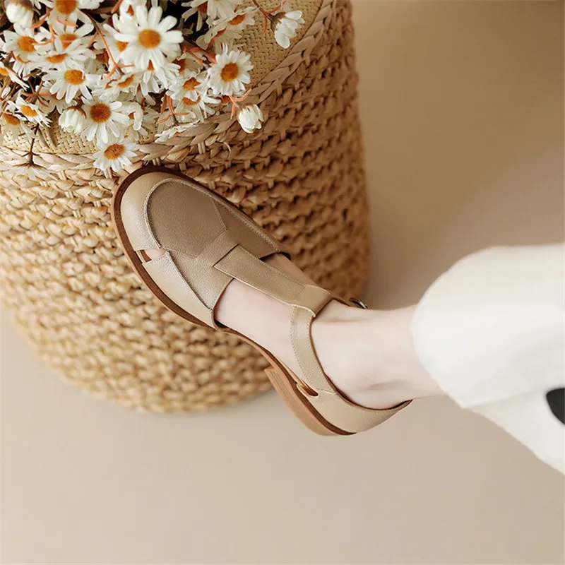 2023 Summer Sandals Cowhide Ro - Casual Sandal Leather 리뷰 및 가격