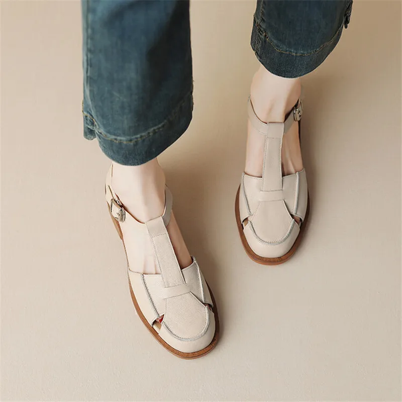 2023 Summer Sandals Cowhide Ro - Casual Sandal Leather 리뷰 및 가격