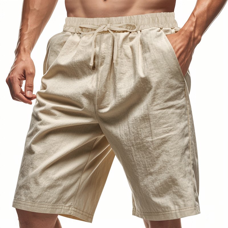 2026 New Men Cotton Linen Beac - Short Linen Drawstring 리뷰 및 가격