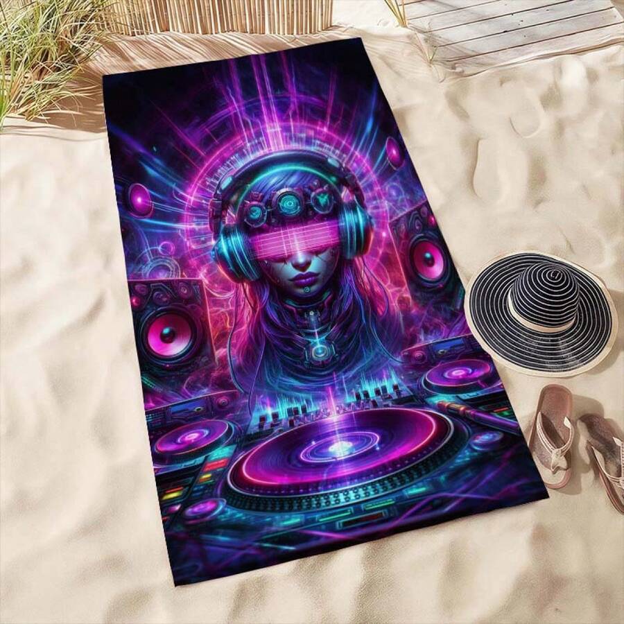 Extra Large Cyberpunk DJ Patte - Beach Towel Large 리뷰 및 가격