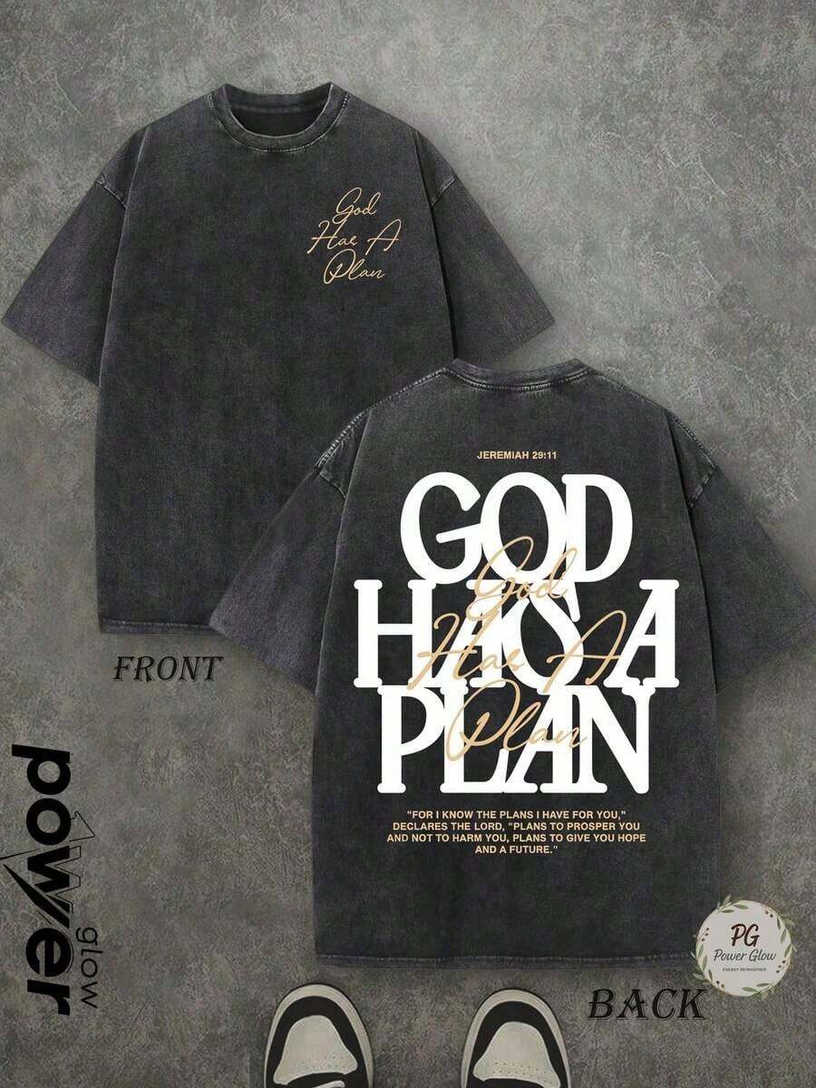 Double-Sided Print Washed T-Sh - Tee Graphic Print 리뷰 및 가격