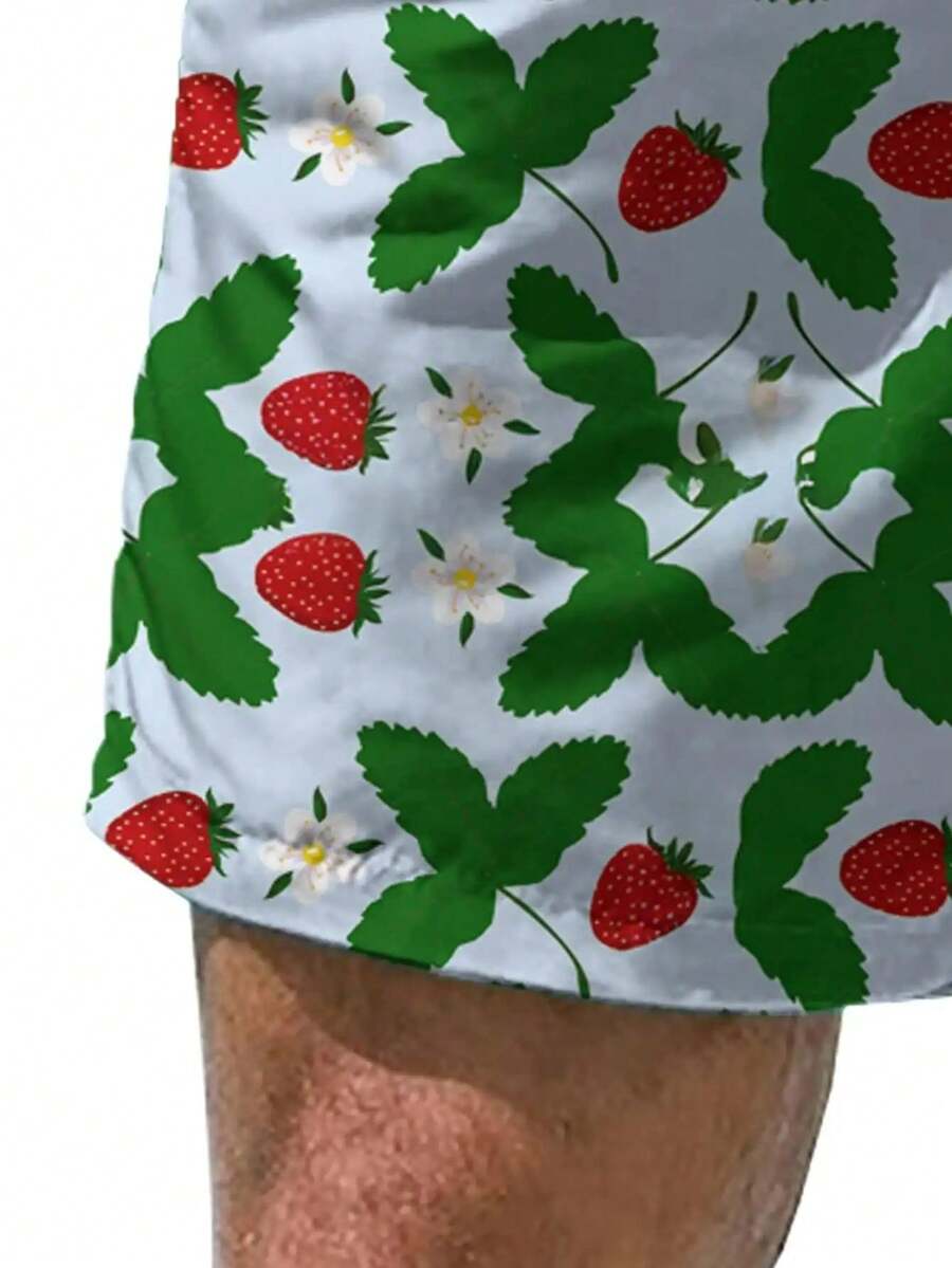 Mens Strawberry Print Beach Sh - Swim Trunk Quick Dry 리뷰 및 가격