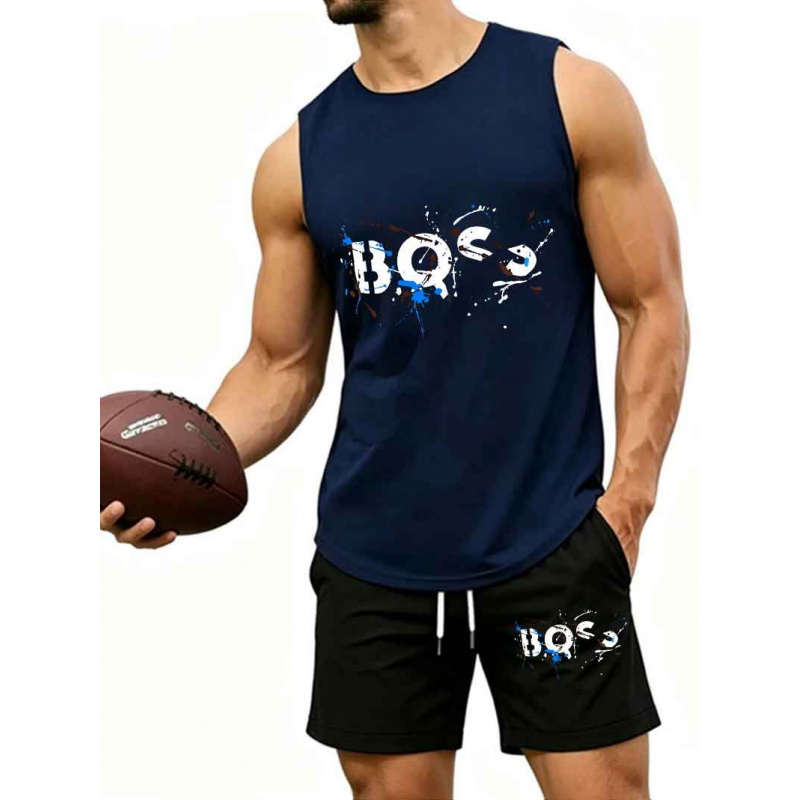 Men's  Graffiti Letter Print 2 - Tank Top Muscle 리뷰 및 가격