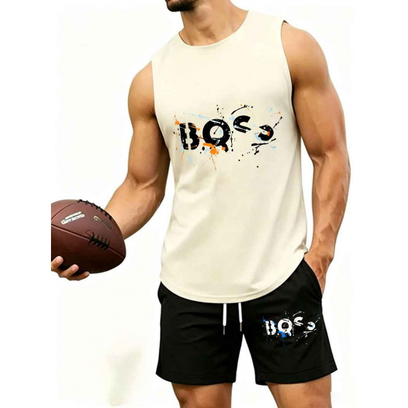 Men's  Graffiti Letter Print 2 - Tank Top Muscle 리뷰 및 가격