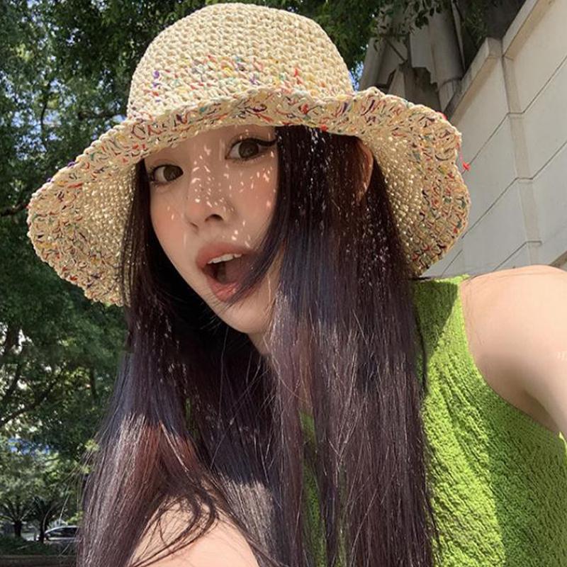 Handwoven Rainbow Straw Hats W - Bucket Hat Straw 리뷰 및 가격
