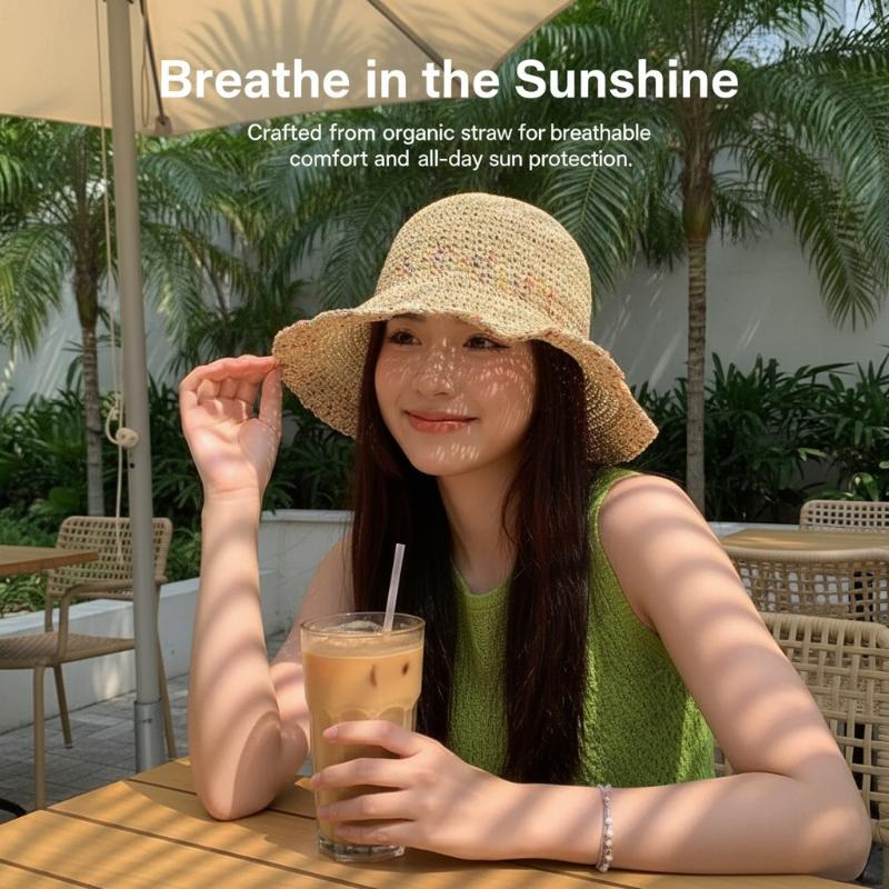 Handwoven Rainbow Straw Hats W - Bucket Hat Straw 리뷰 및 가격