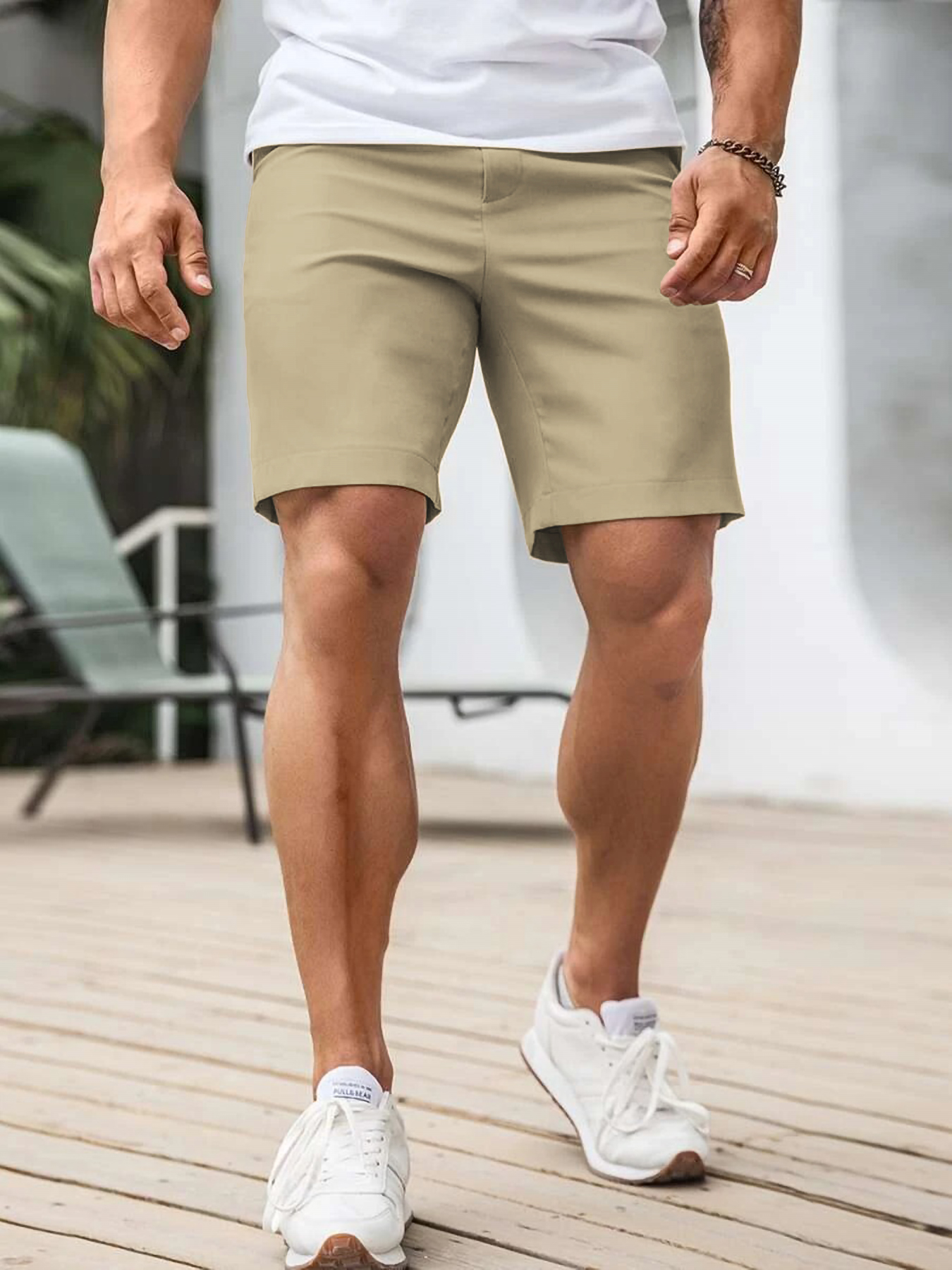 Men's Contrast Trim Chino Shor - Shorts Chino Slim 리뷰 및 가격