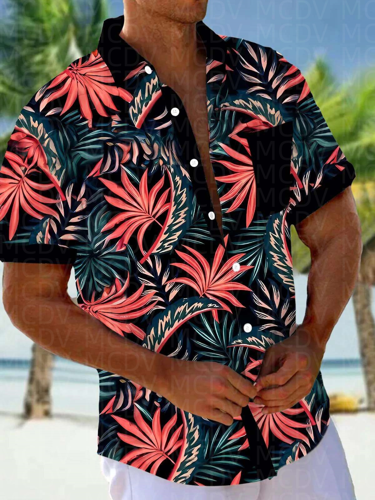 Flag Pattern Style Men's Hawai - Shirt Camp Collar 리뷰 및 가격