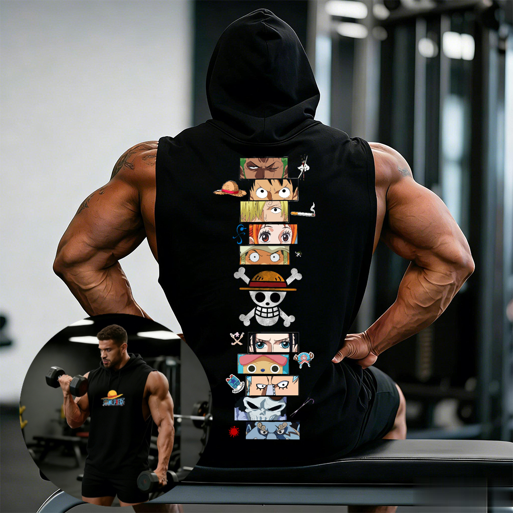 One Piece Anime Hoodie Sleevel - Tank Top Muscle 리뷰 및 가격
