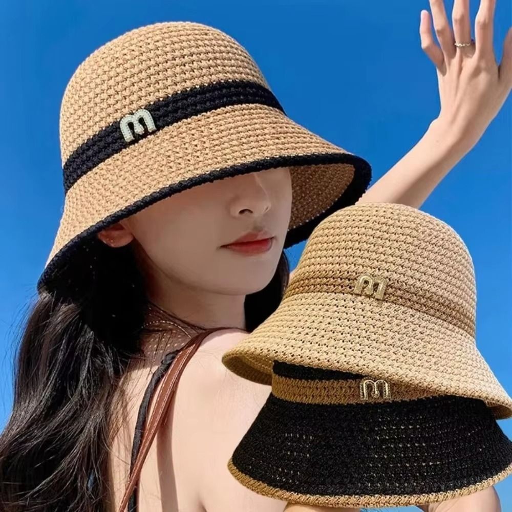 Fashion Elegant Bow Fisherman  - Bucket Hat Straw 리뷰 및 가격