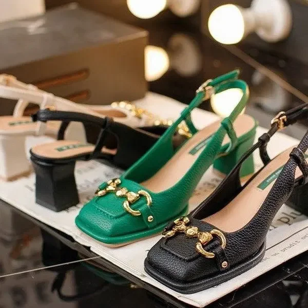 2026 New Retro Square Head Hig - Casual Sandal Leather 리뷰 및 가격