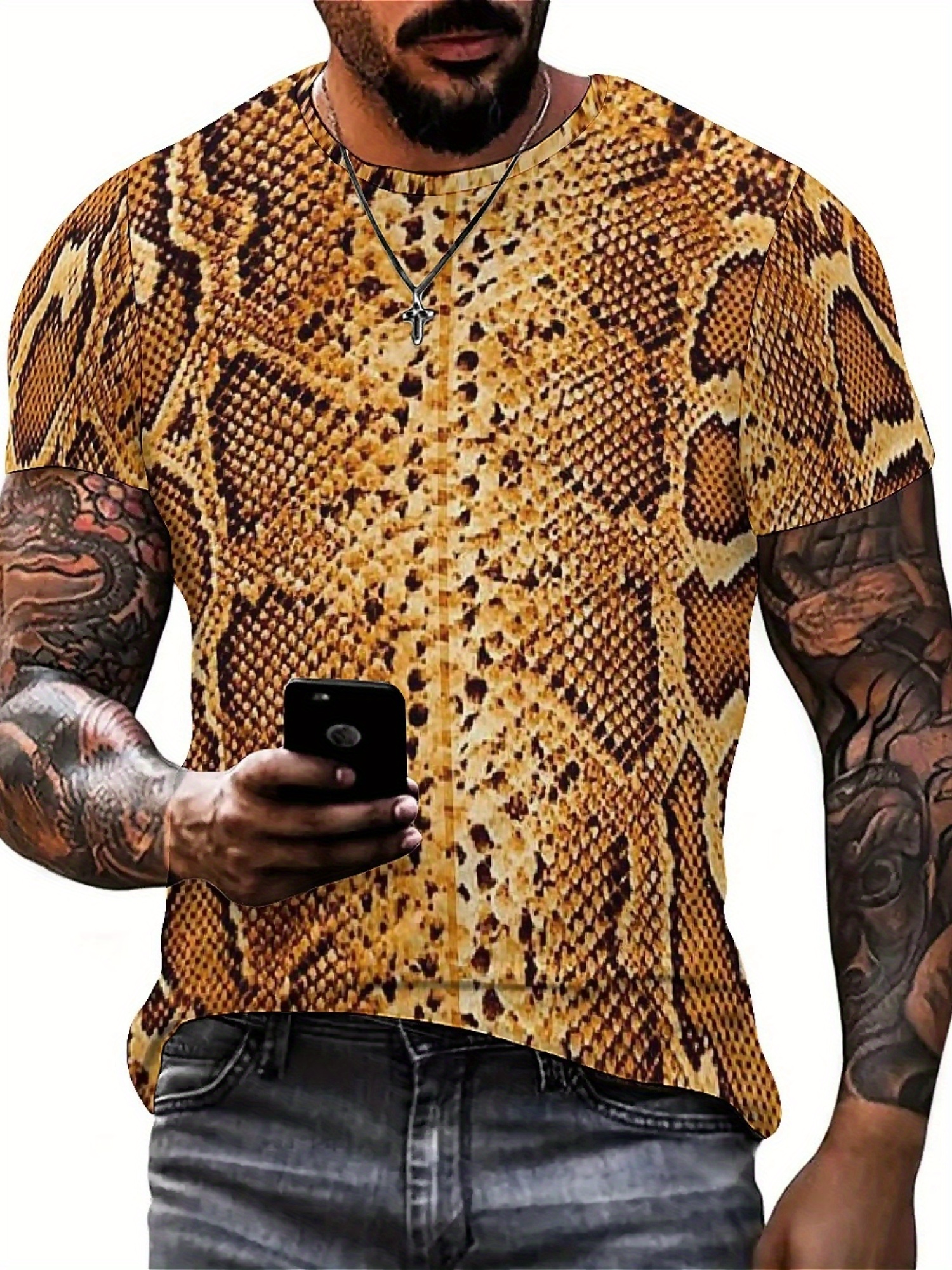 Men'S 3D Print Snake Graphic T - Tee Graphic Print 리뷰 및 가격