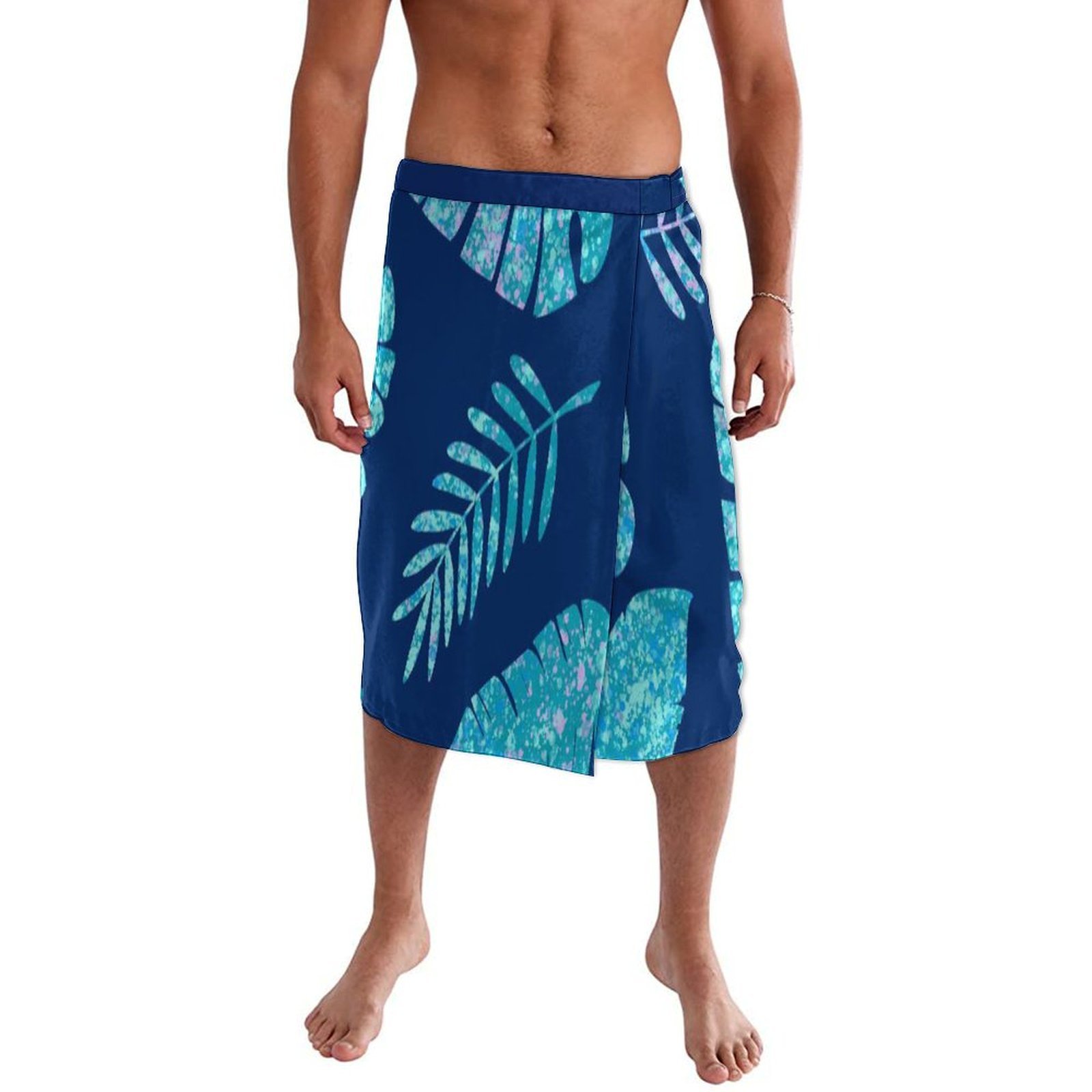 Blue Floral Polynesian Beach W - Sarong Men Wrap 리뷰 및 가격