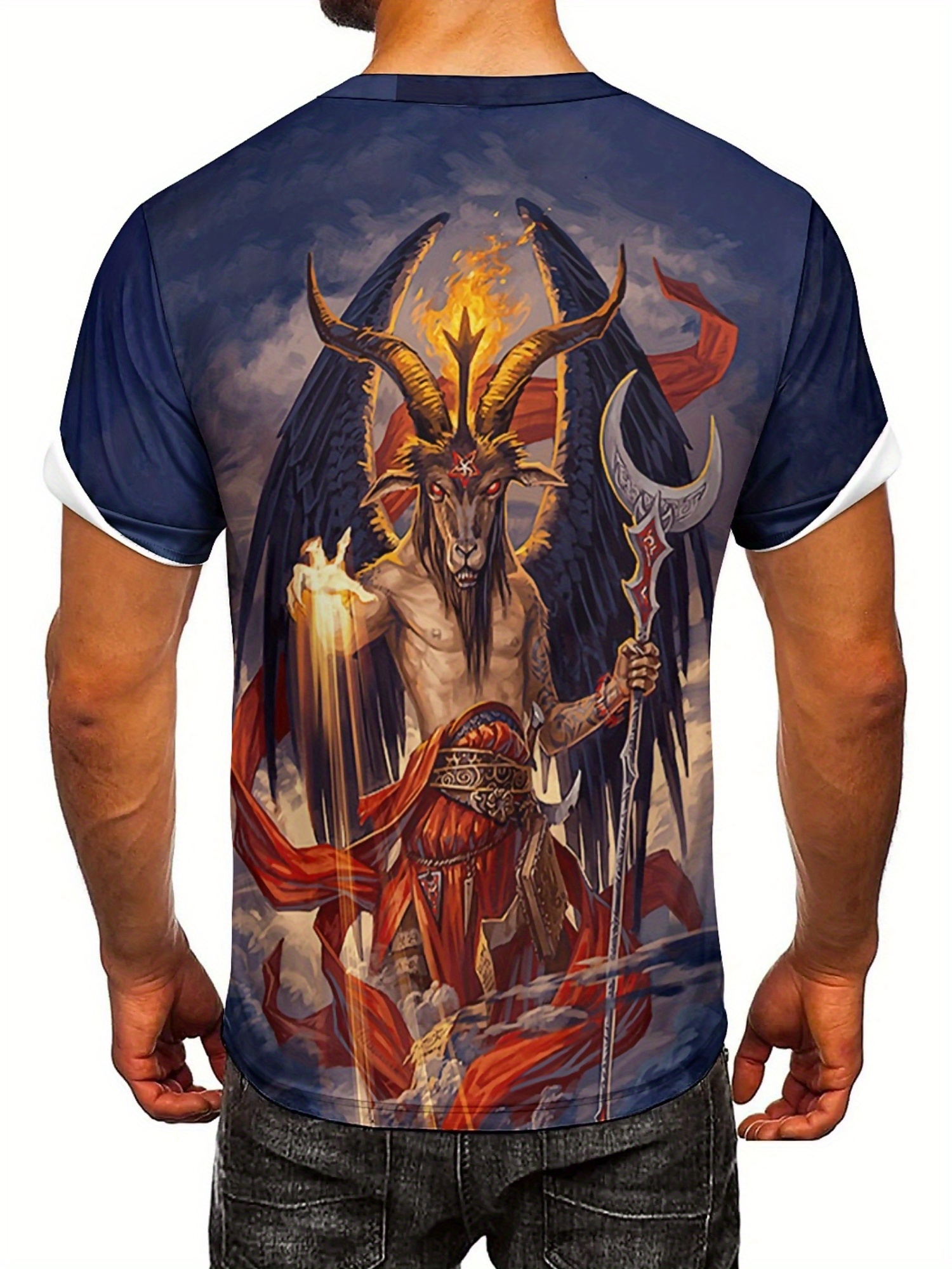 Men's 3D Demon Print T-Shirt | - Tee Graphic Print 리뷰 및 가격