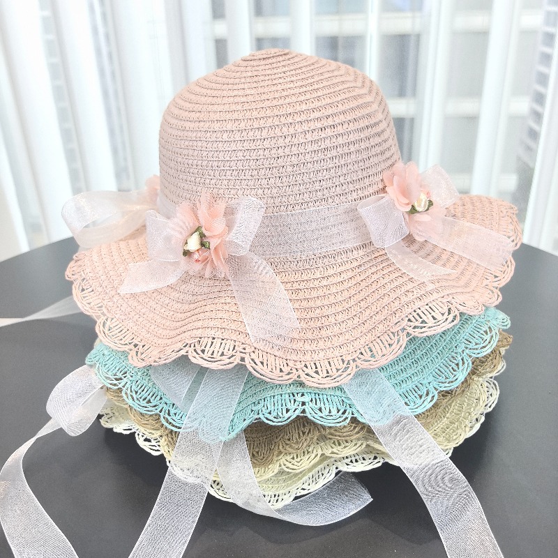 Girls 2pcs Straw Hat Solid Col - Bucket Hat Straw 리뷰 및 가격