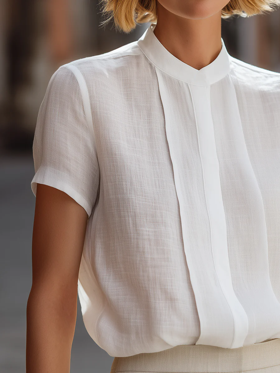 Women's Short Sleeve Pleated F - Shirt Camp Collar 리뷰 및 가격