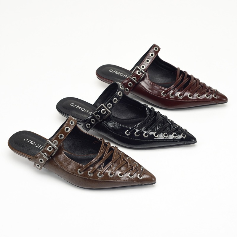 Pointed Toe Lace Up Women Slip - Casual Sandal Leather 리뷰 및 가격