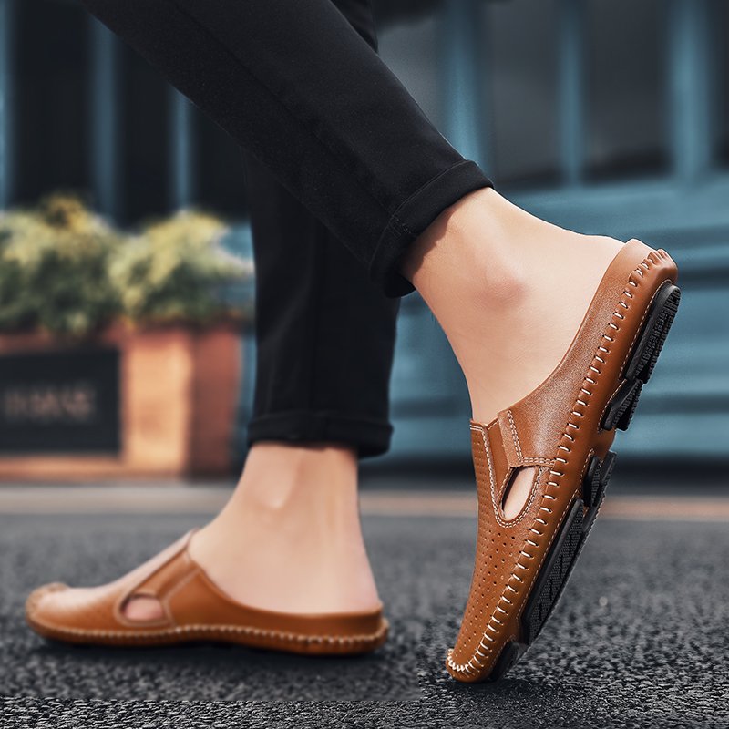 Half Slipper for Men Sandals 2 - Flip Flop Leather Men 리뷰 및 가격